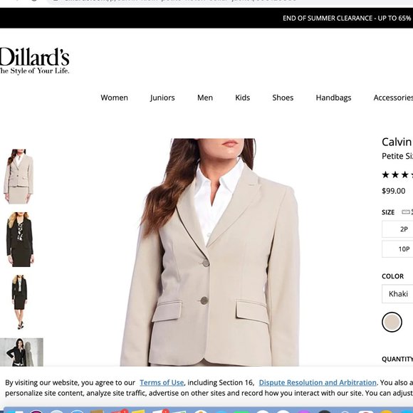 Calvin Klein Jackets & Blazers - Calvin Klein Tan Petite Notch Collar Long Sleeve Blazer With Gold Buttons